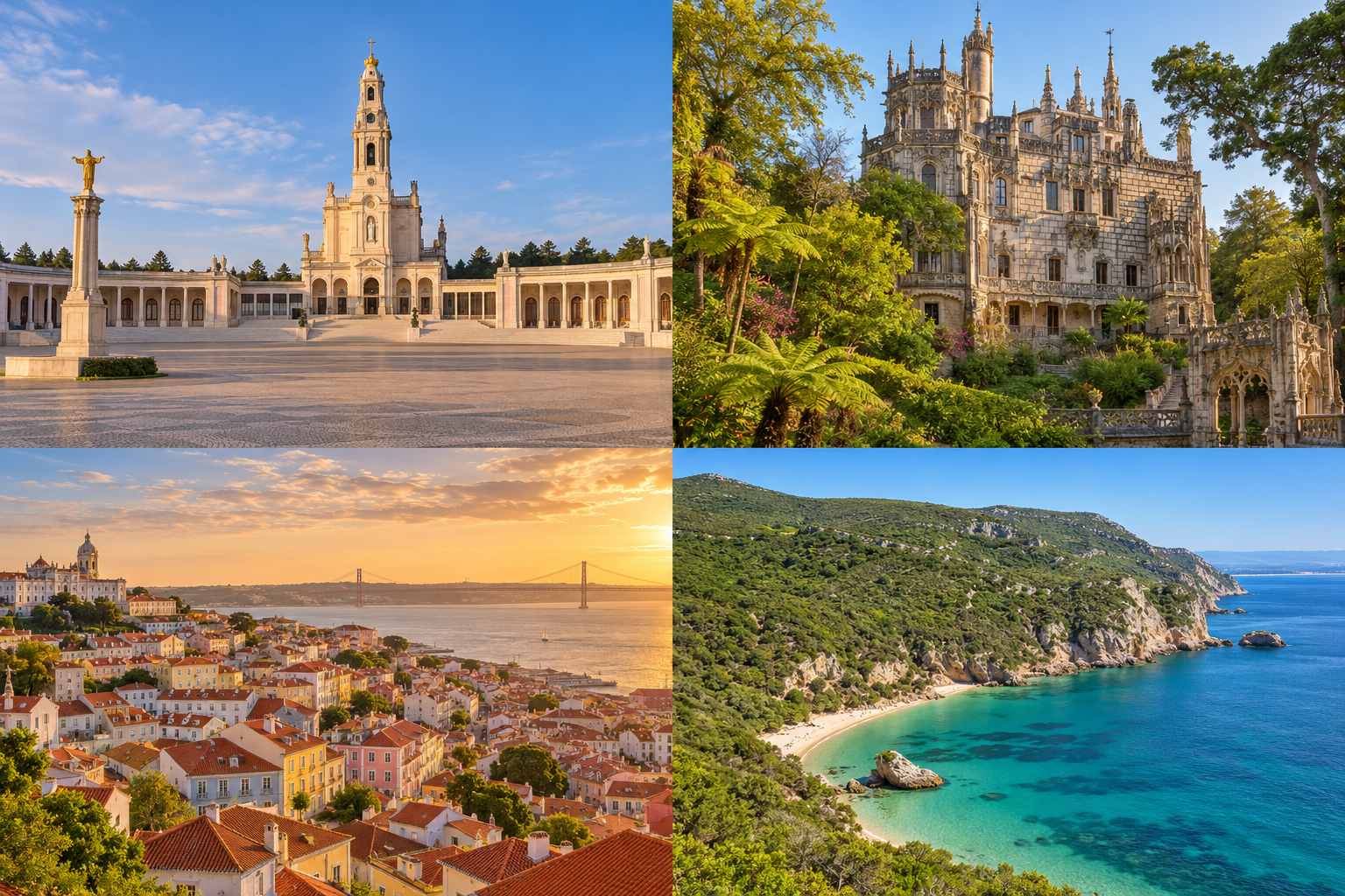 Composição ilustrativa de paisagens portuguesas